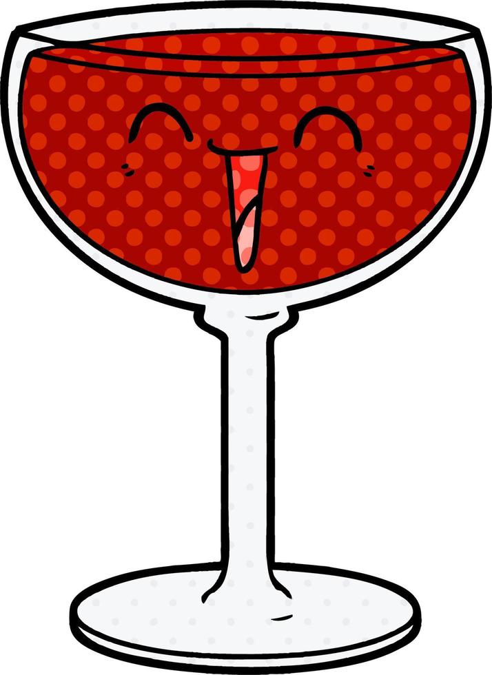 cartoon glass of wine vector