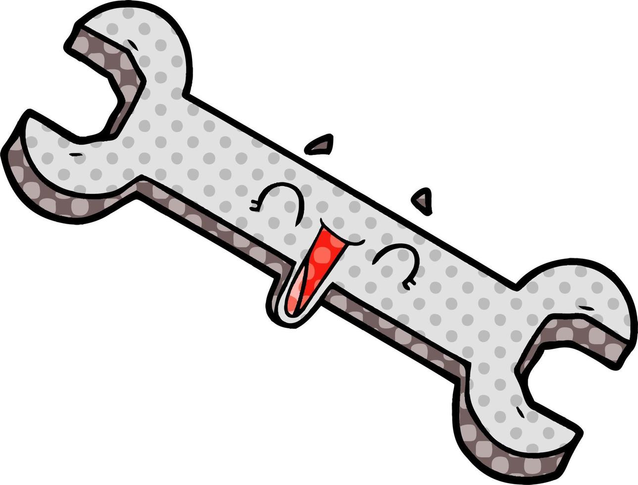 cartoon laughing spanner vector