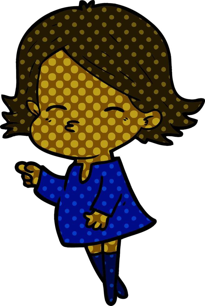cartoon woman pointing vector
