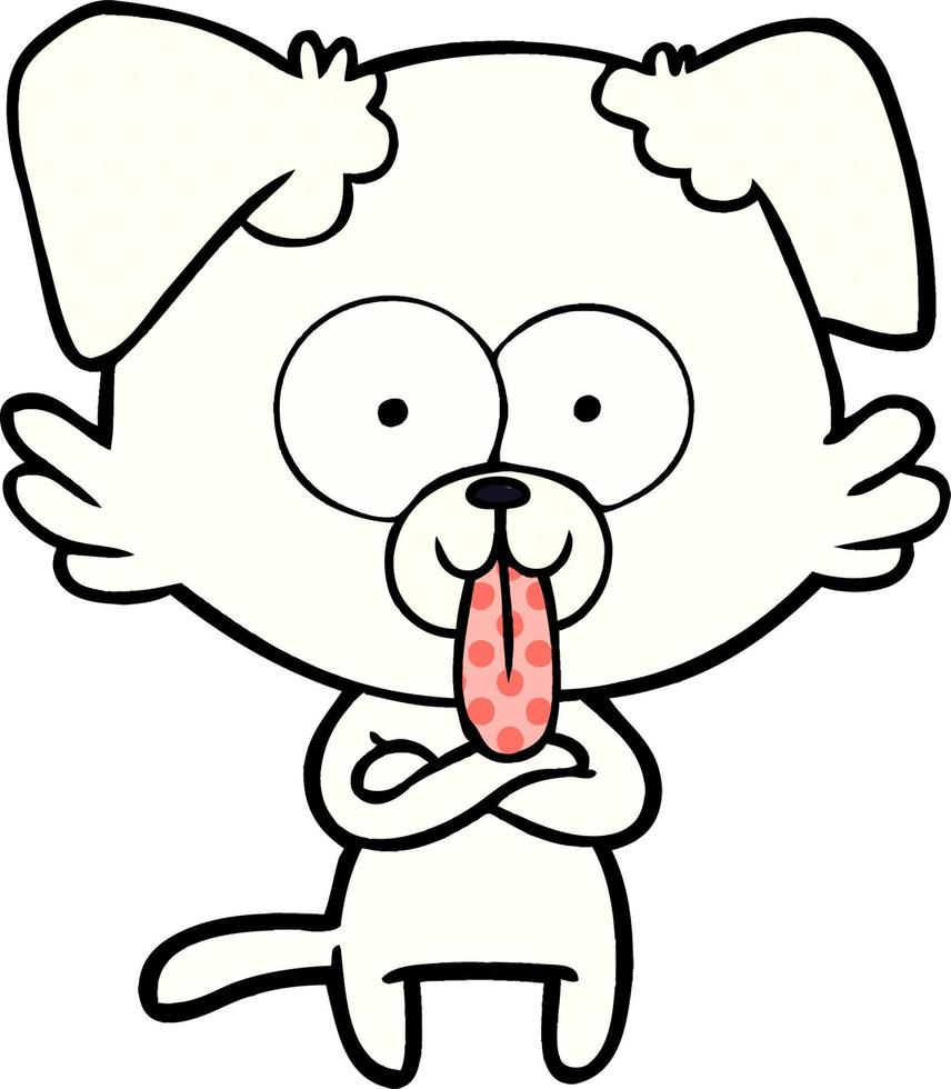 cartoon dog with tongue sticking out vector