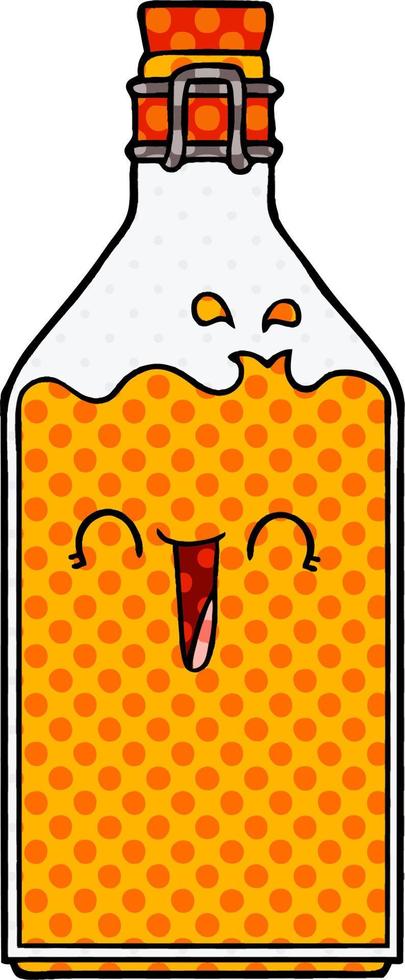 cartoon old juice bottle vector