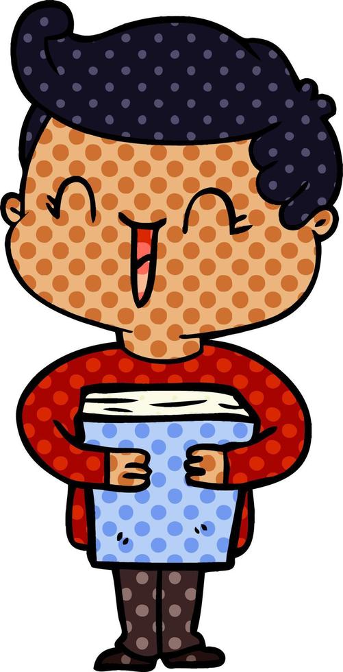 cartoon laughing boy vector
