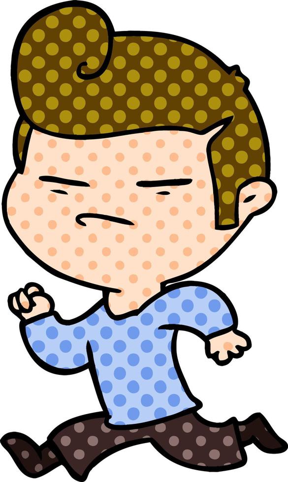 cartoon cool guy with fashion hair cut vector