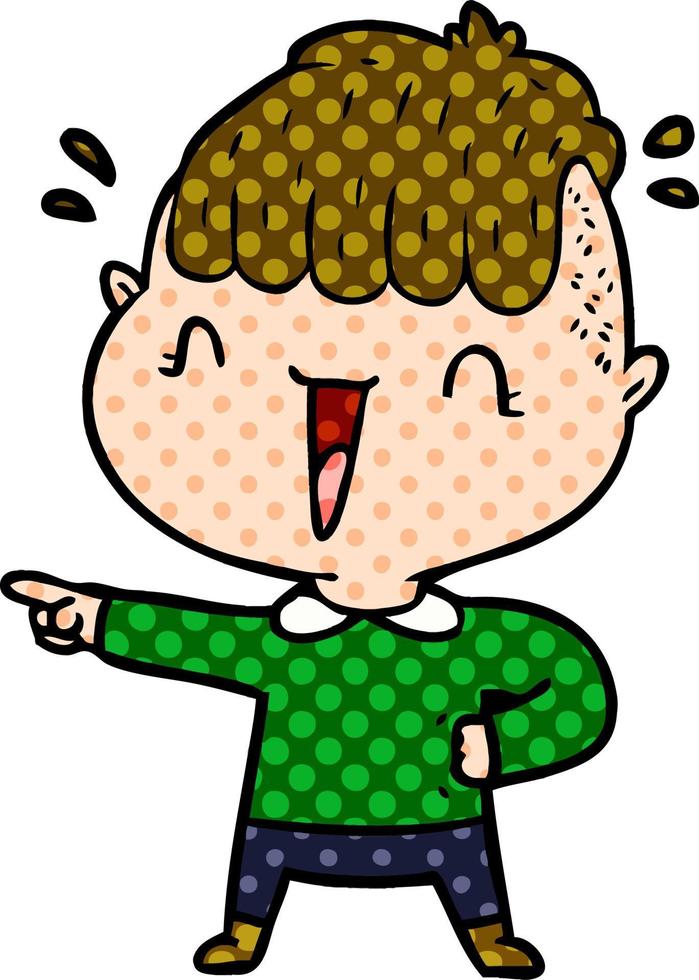 cartoon happy boy surprised vector