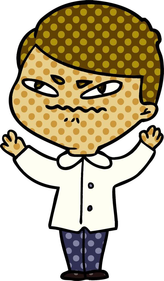 cartoon angry man vector