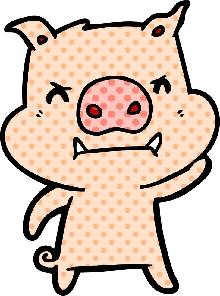 angry cartoon pig vector