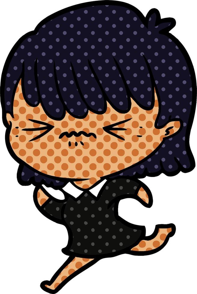 annoyed cartoon girl vector