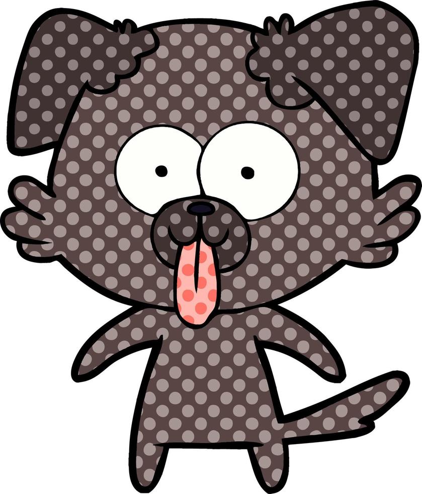 cartoon dog with tongue sticking out vector