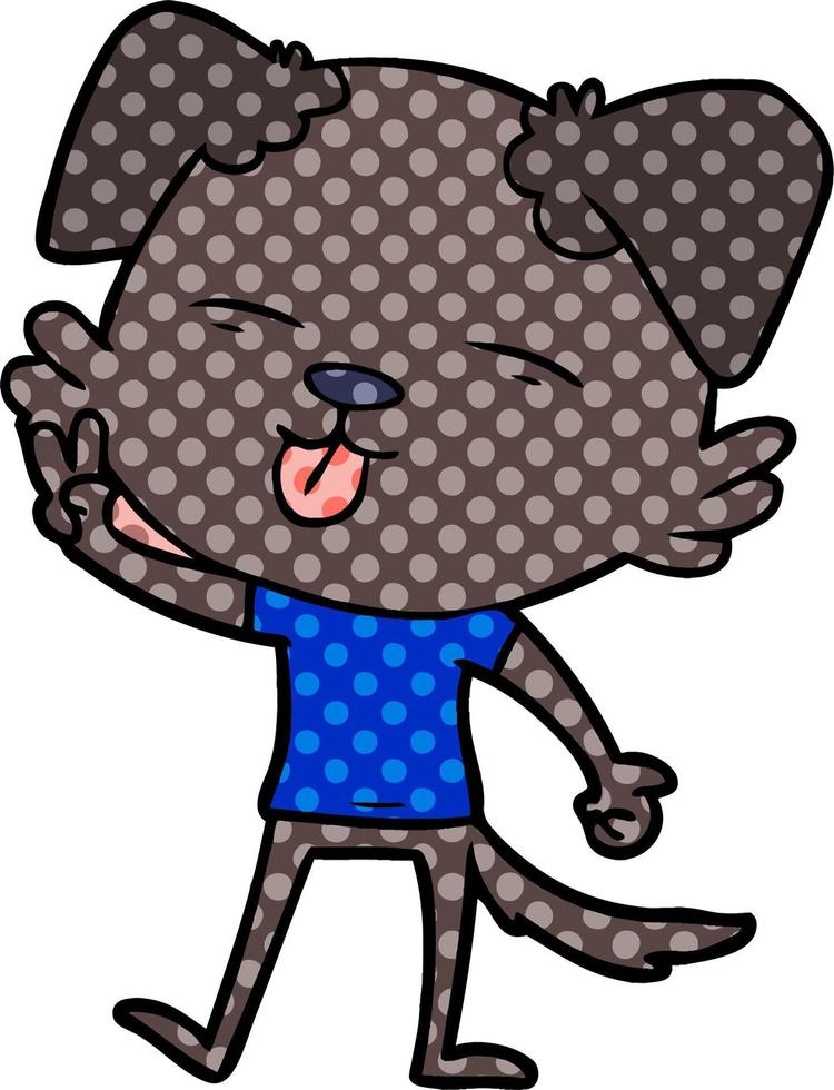 cartoon dog sticking out tongue vector
