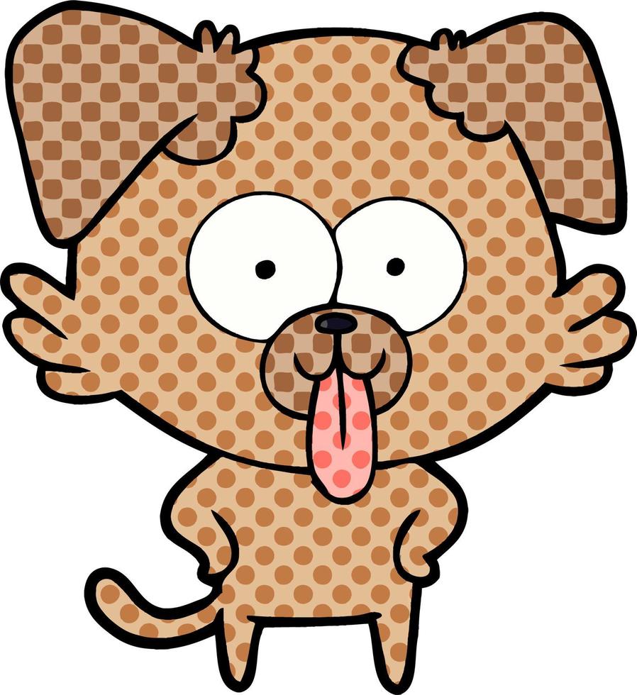 cartoon dog with tongue sticking out vector