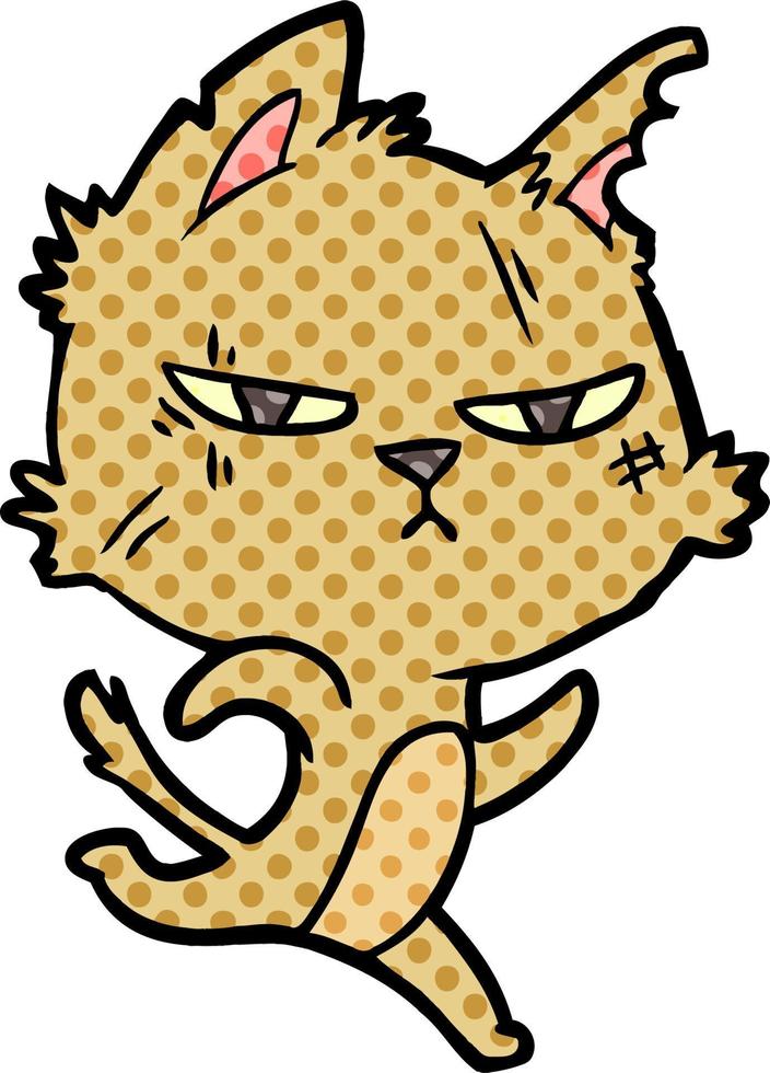 gato duro de dibujos animados corriendo vector