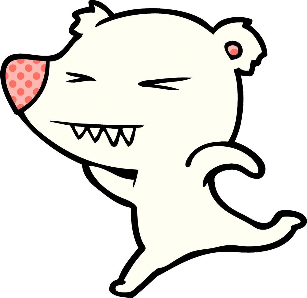 running polar bear cartoon vector