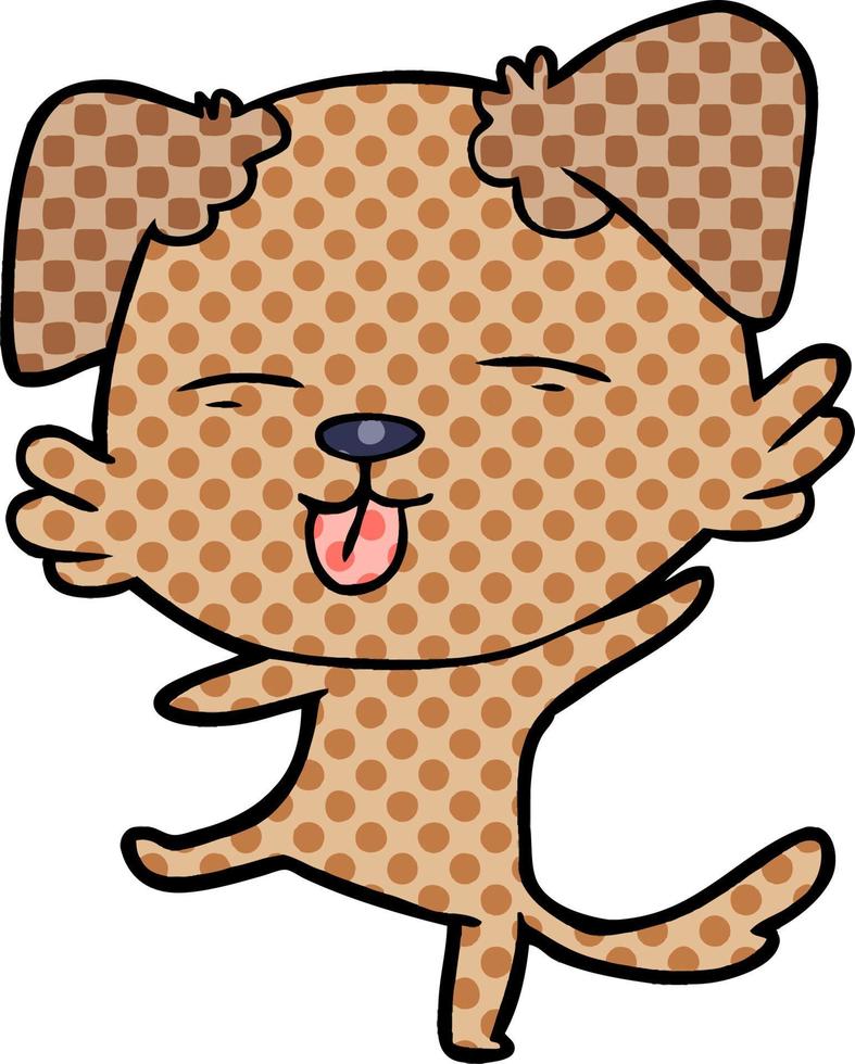 cartoon dancing dog vector