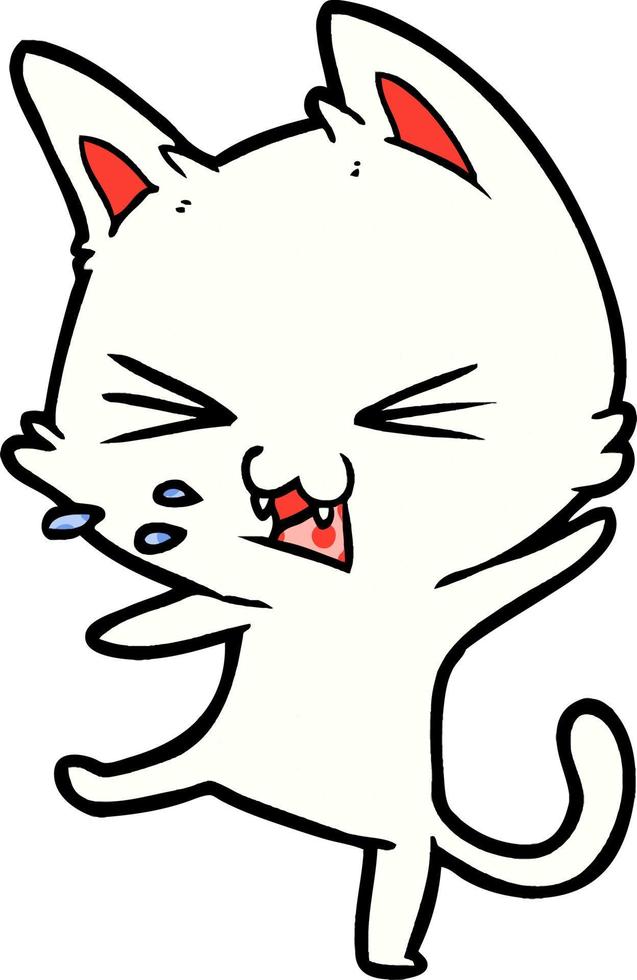 gato de dibujos animados haciendo una rabieta vector