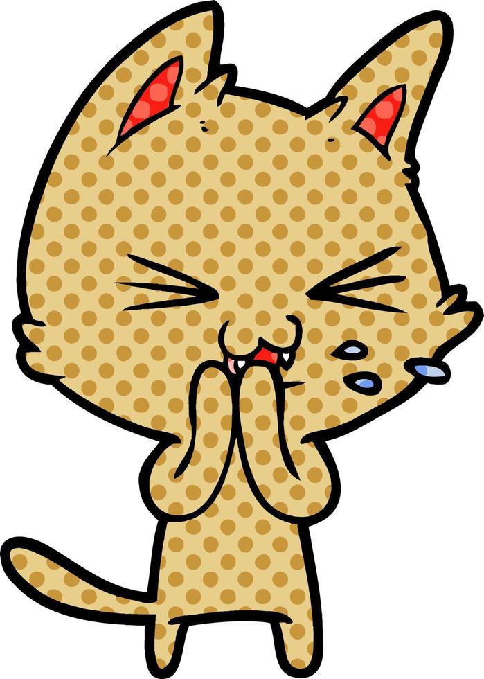 cartoon cat hissing vector