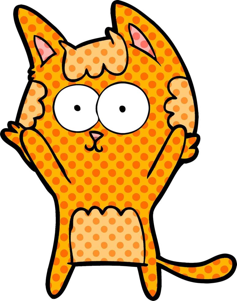 happy cartoon cat vector