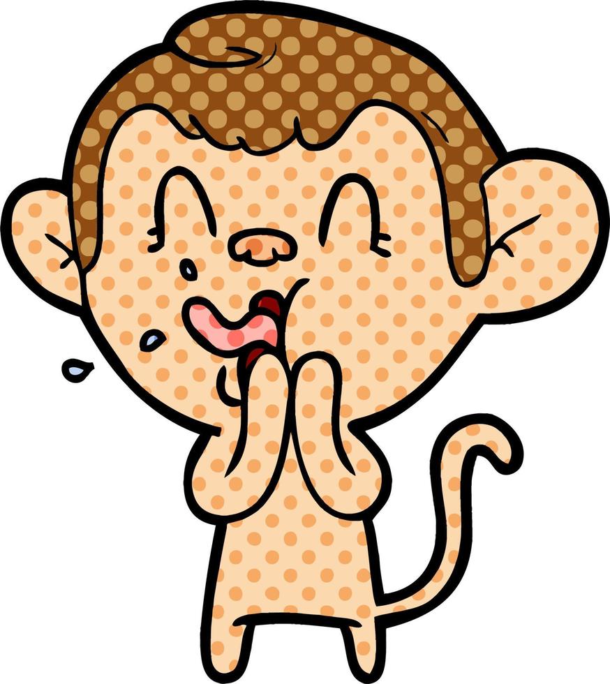 crazy cartoon monkey vector