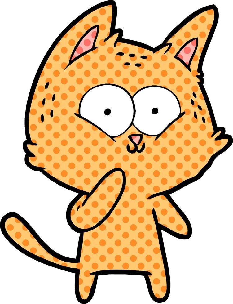 cartoon cat considering vector