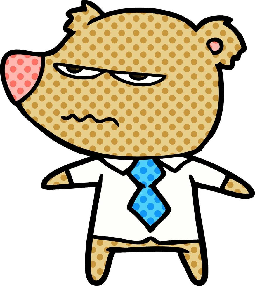 oso jefe enojado de dibujos animados vector