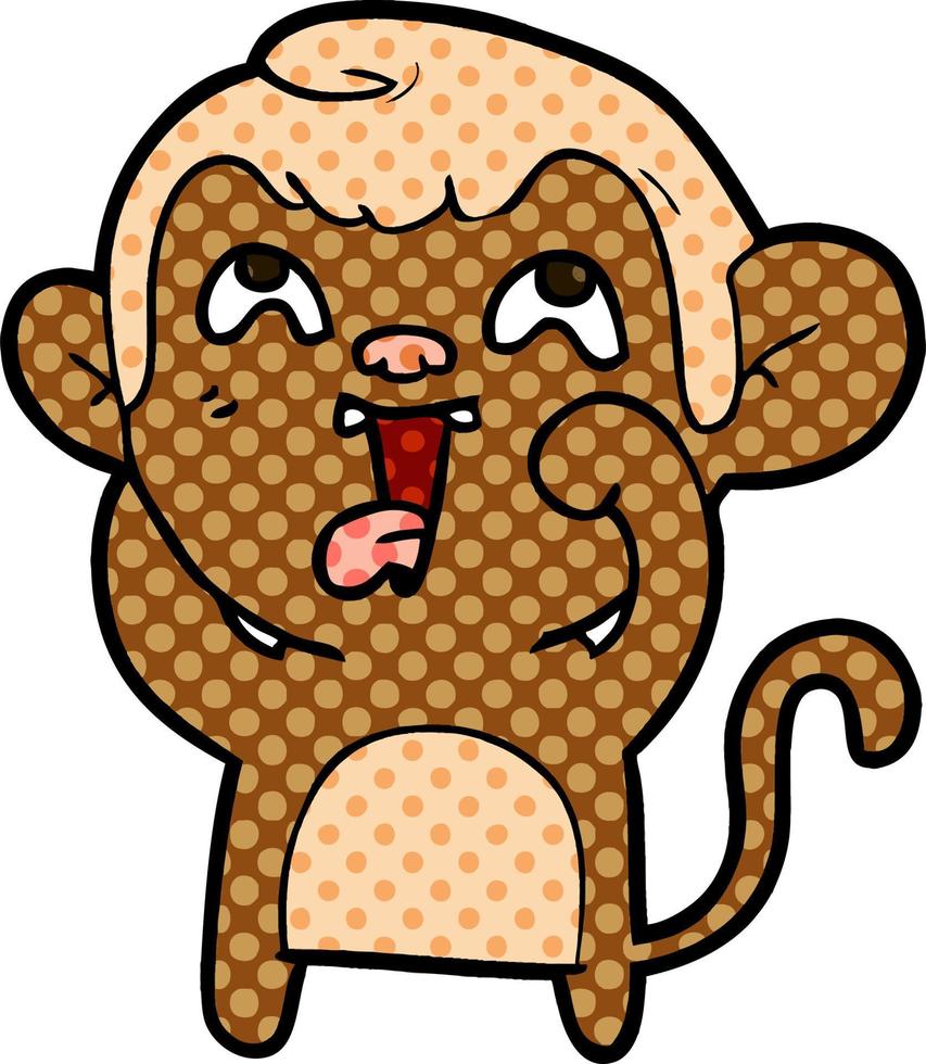 crazy cartoon monkey vector