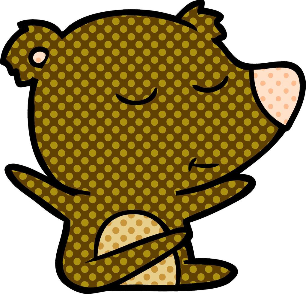 happy cartoon bear vector