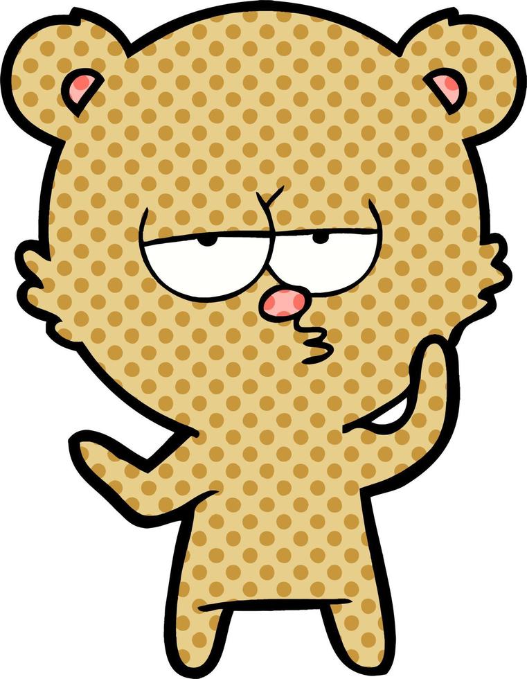 bored bear cartoon vector