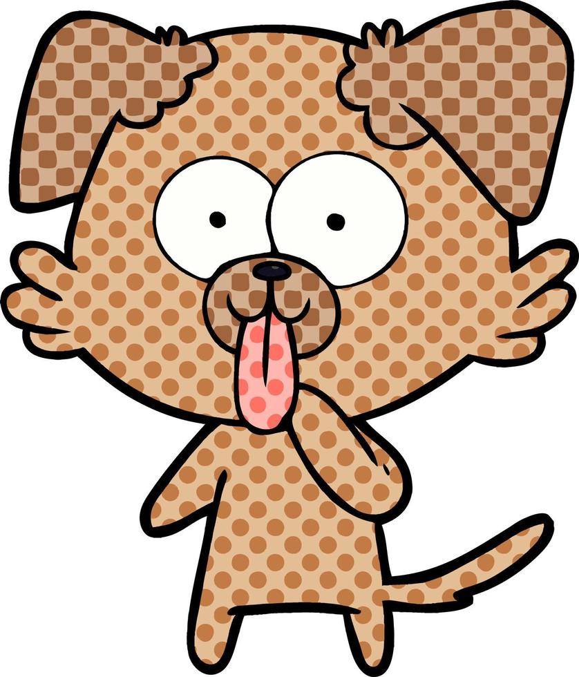 cartoon dog with tongue sticking out vector