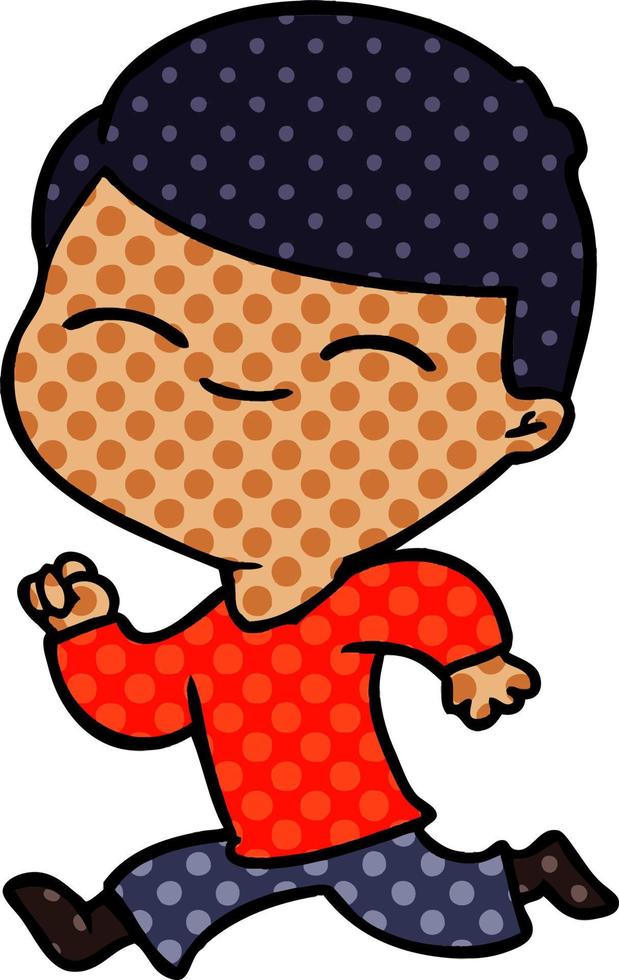 cartoon smiling boy running 12403559 Vector Art at Vecteezy