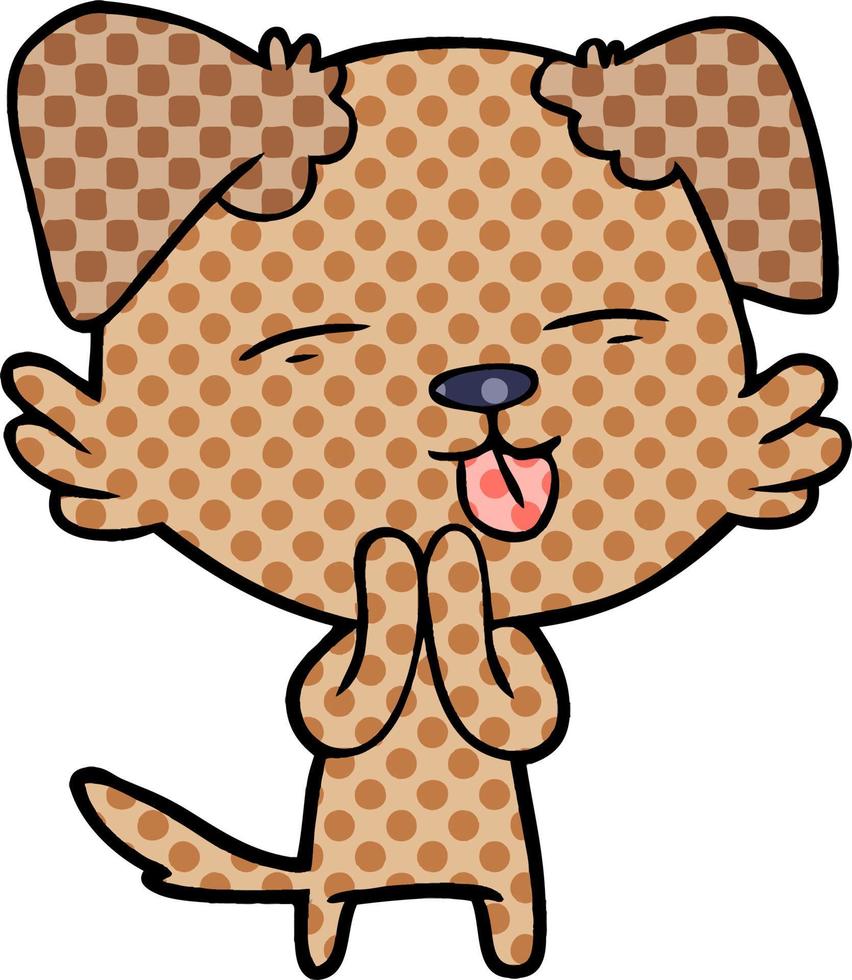 cartoon dog sticking out tongue vector