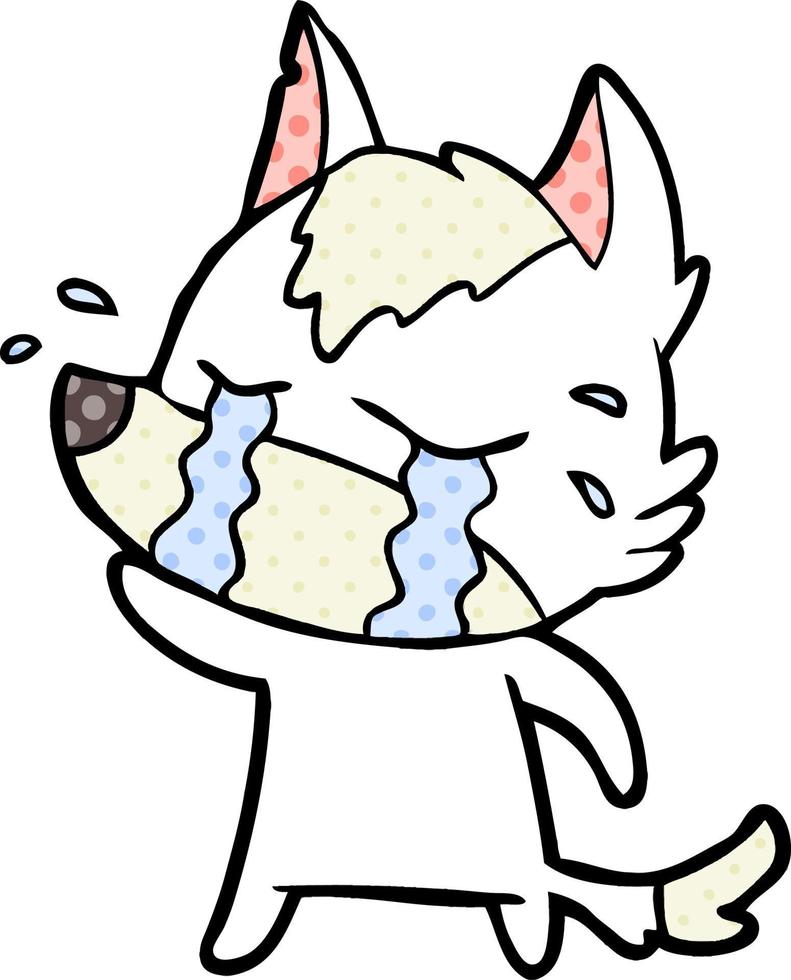 cartoon crying wolf 12403638 Vector Art at Vecteezy