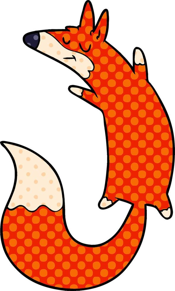 cartoon jumping fox vector