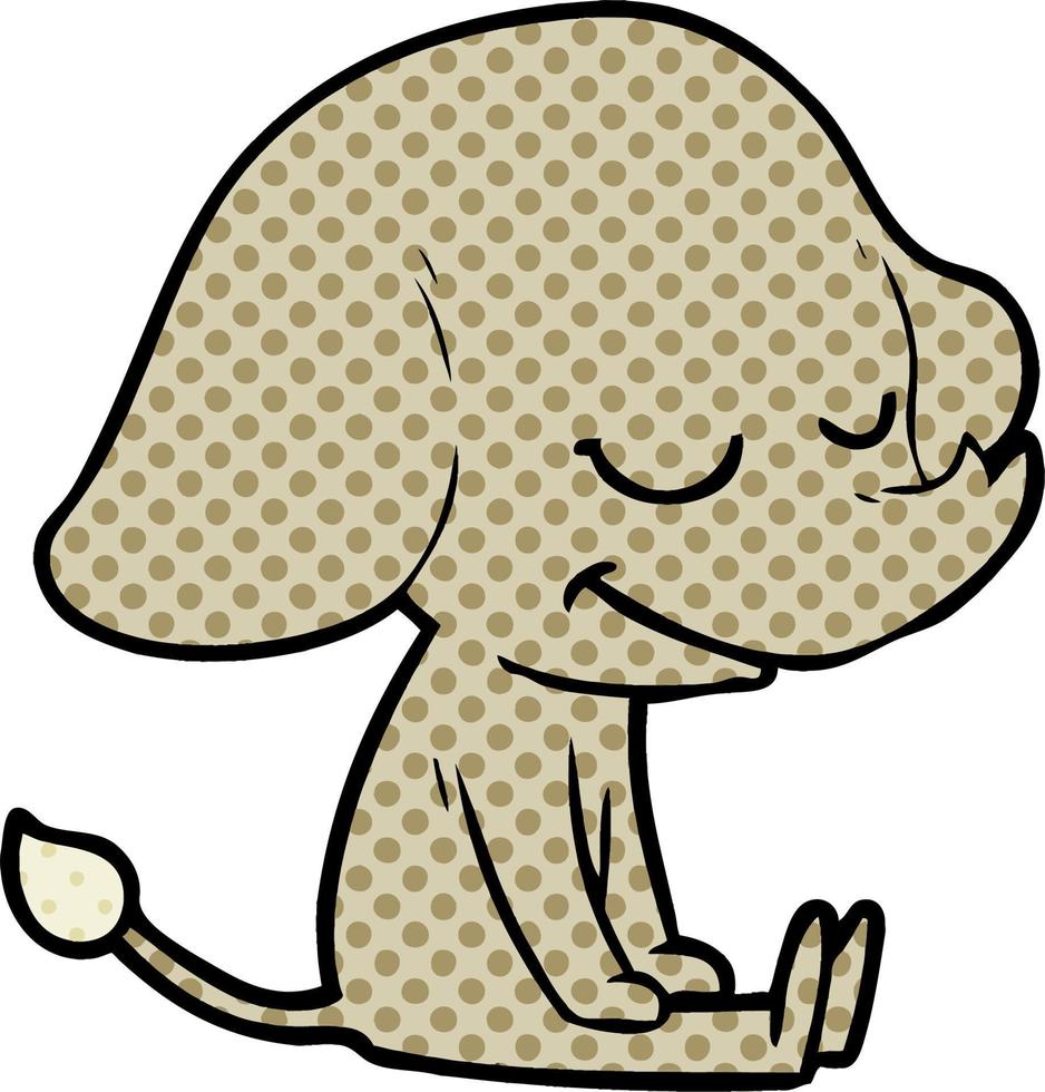 elefante sonriente de dibujos animados vector