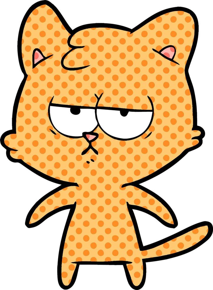 gato de dibujos animados aburrido vector