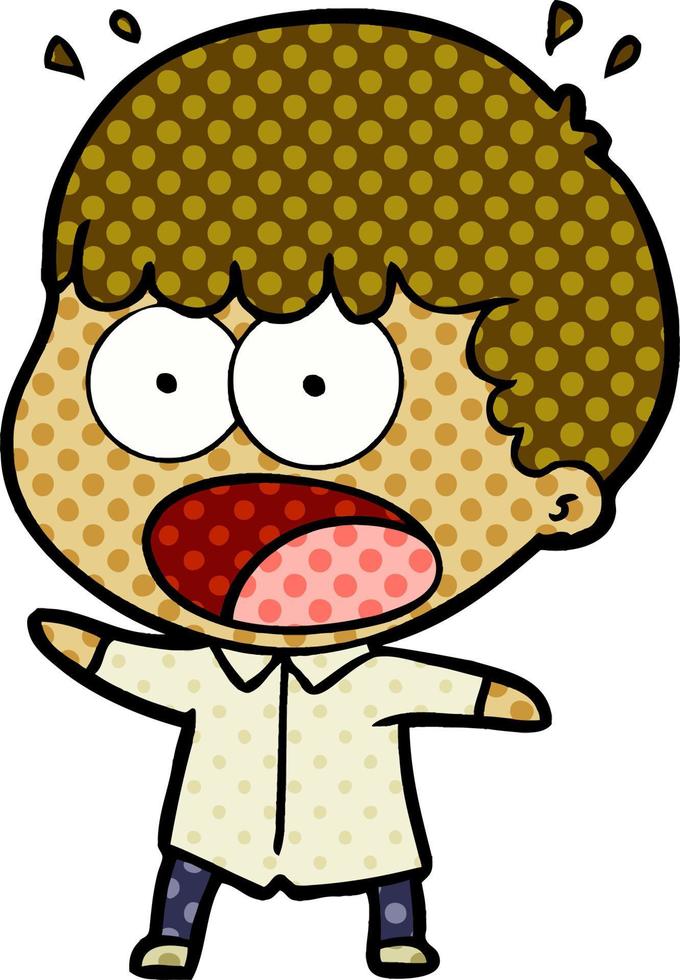 cartoon shocked man vector