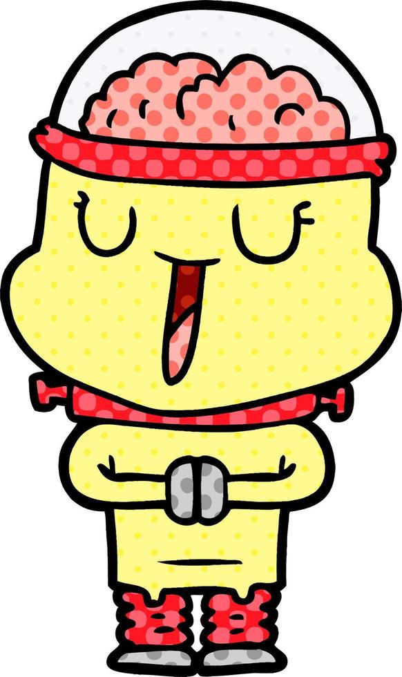 happy cartoon robot vector