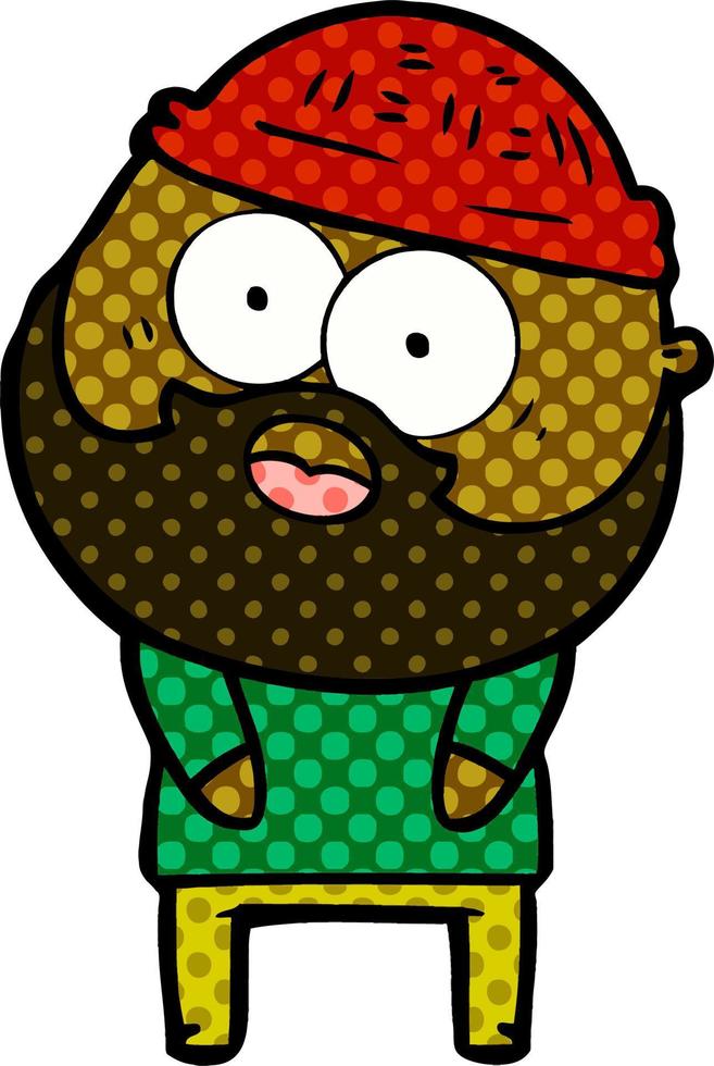 cartoon bearded man vector