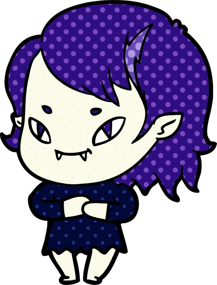 cartoon friendly vampire girl vector