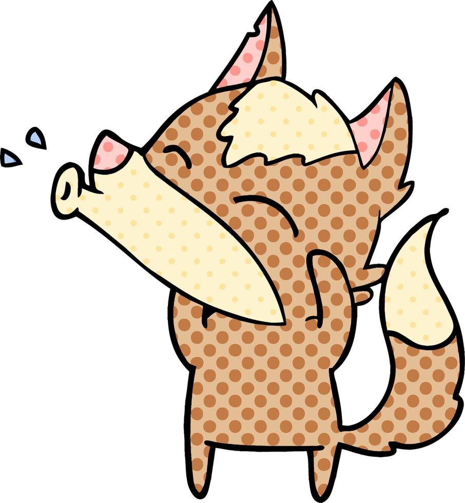 howling wolf cartoon vector