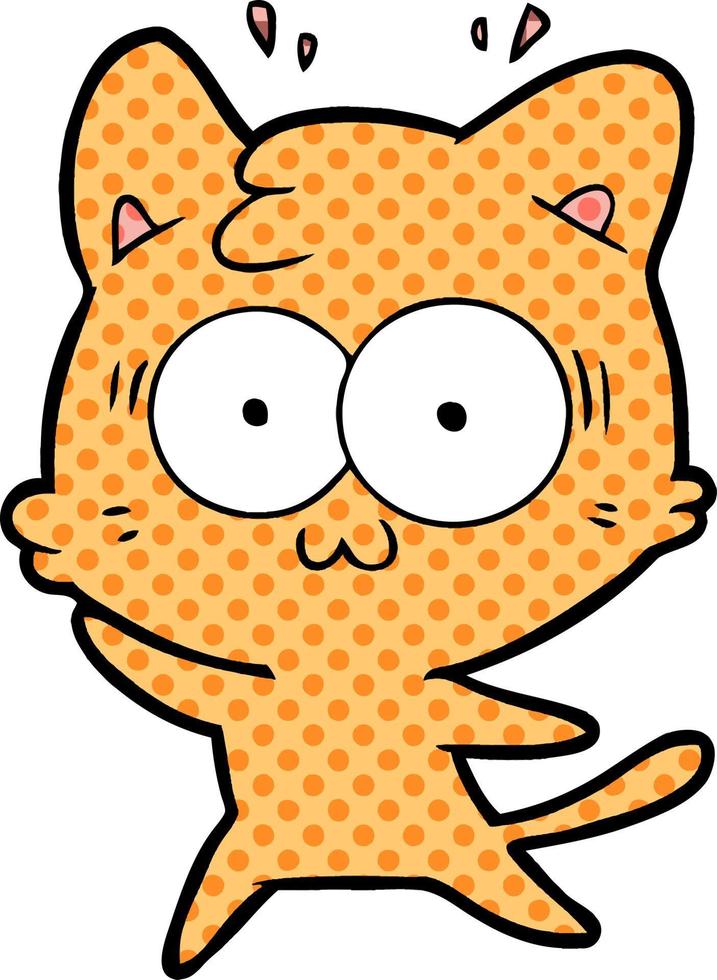 cartoon surprised cat vector