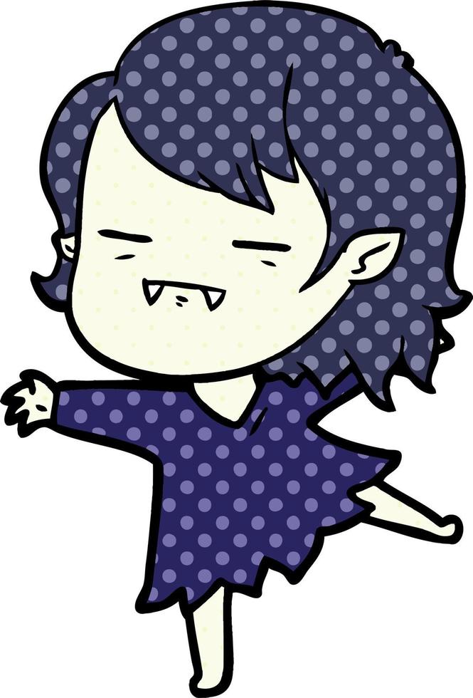 cartoon undead vampire girl dancing vector