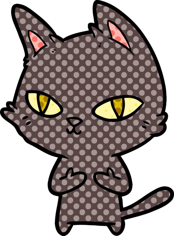 cartoon cat staring vector