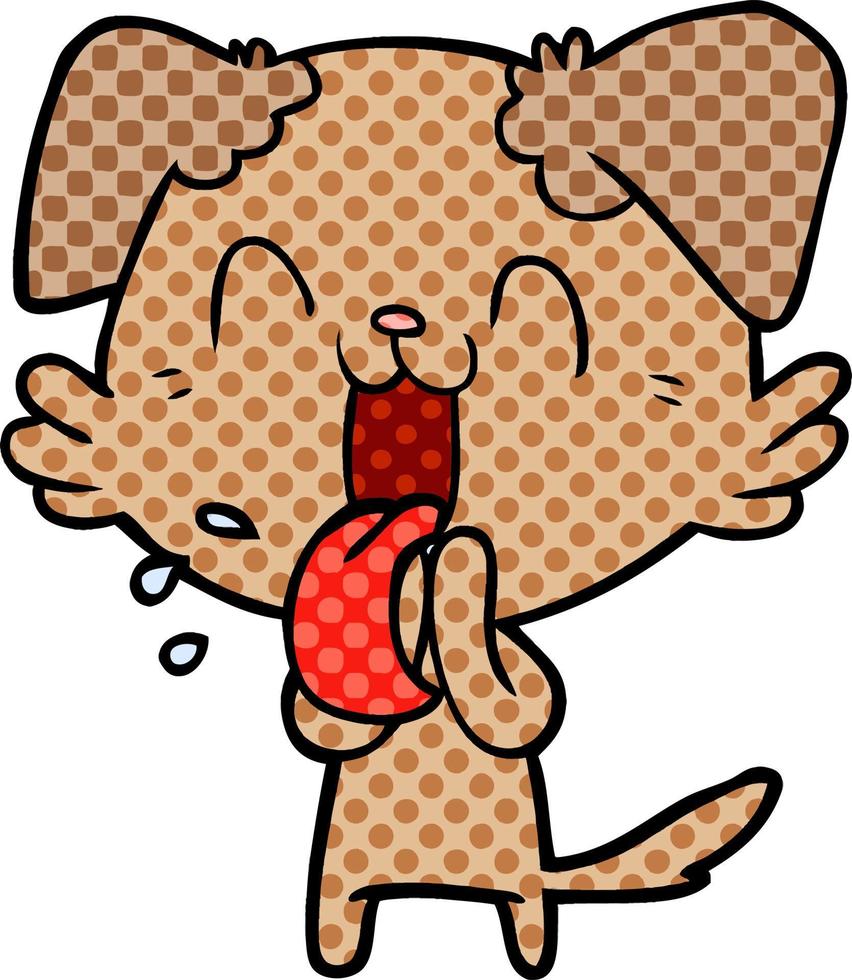 cartoon panting dog vector