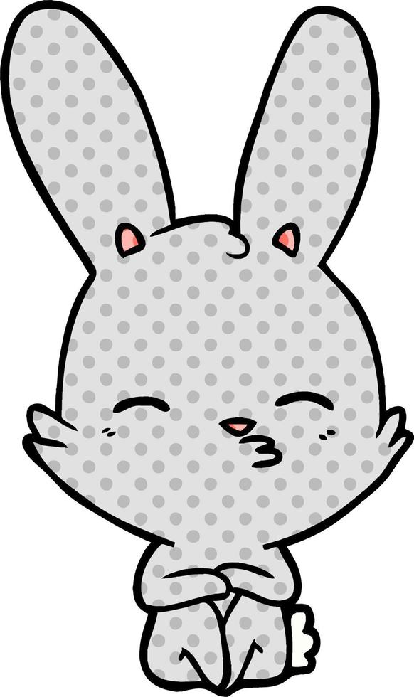 curious bunny cartoon vector