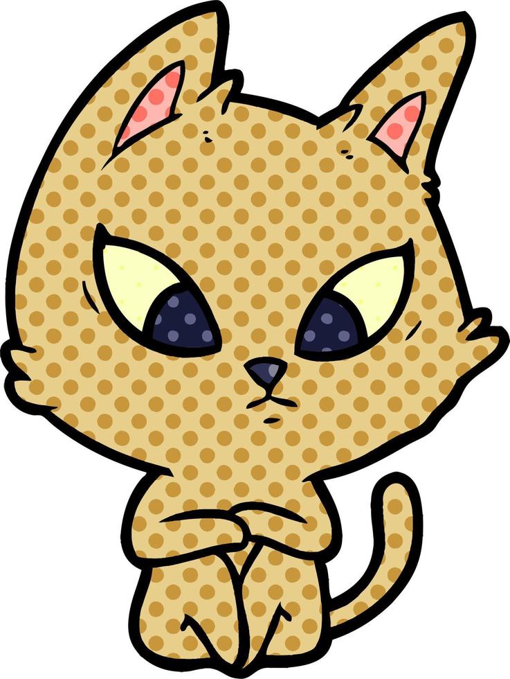 confused cartoon cat vector