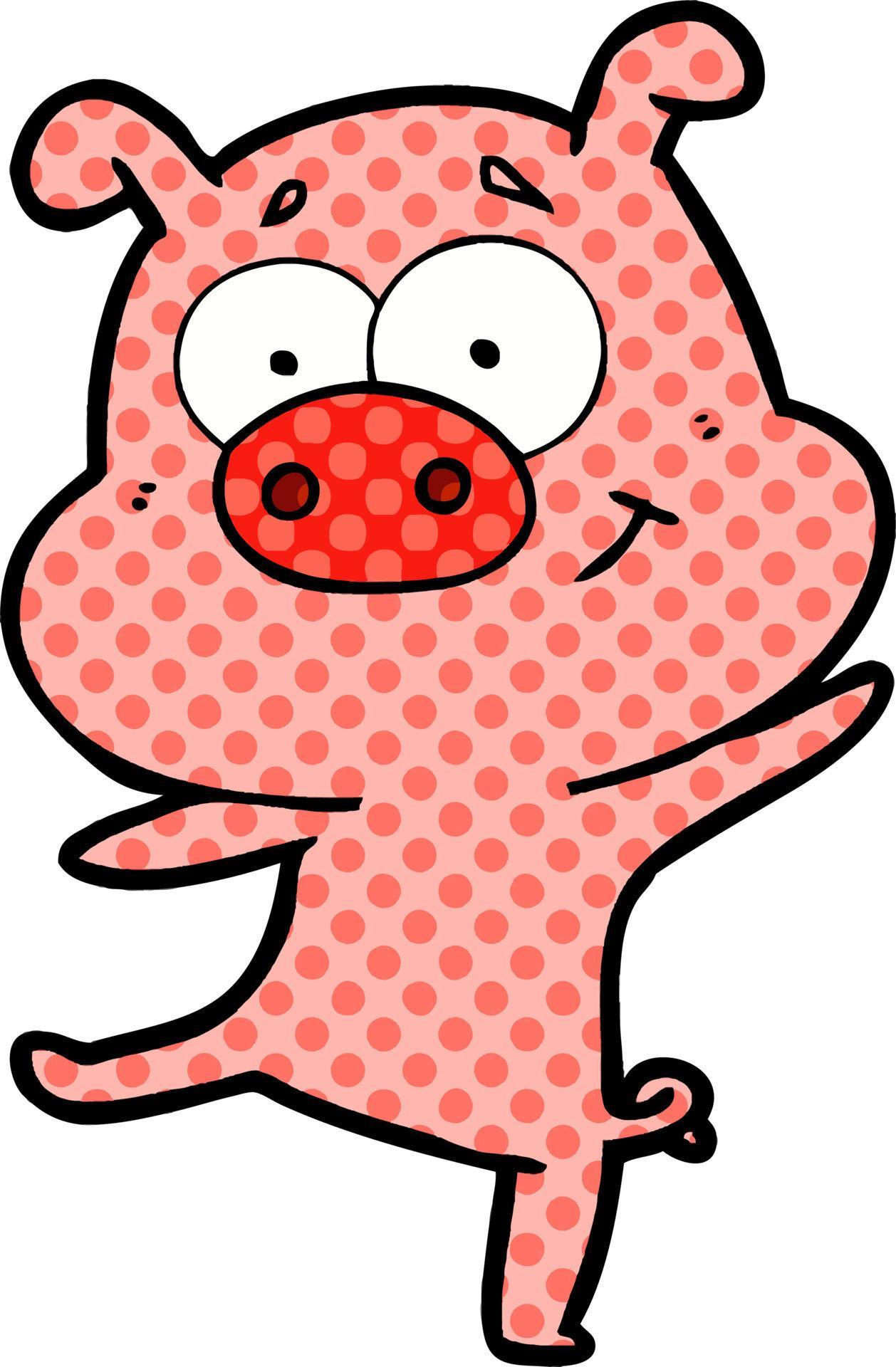 happy cartoon pig dancing 12403928 Vector Art at Vecteezy
