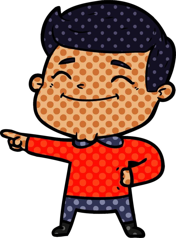 hombre feliz de dibujos animados vector