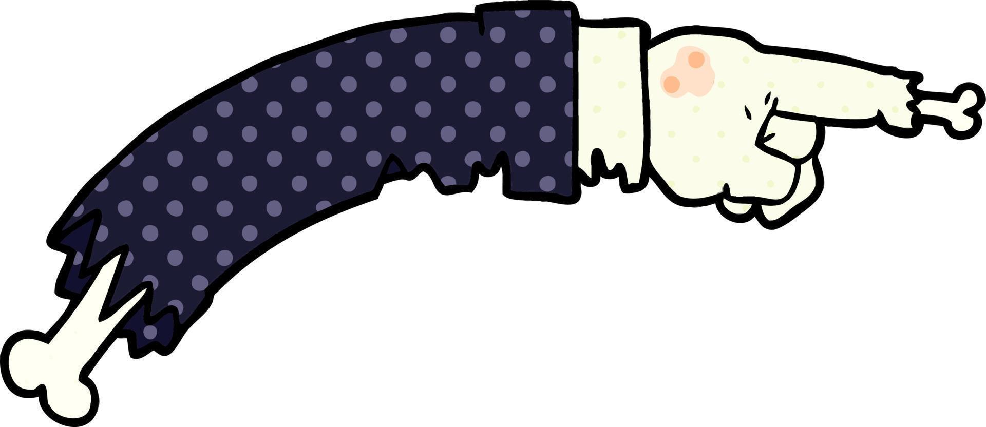 cartoon pointing zombie hand vector