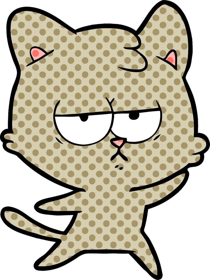 bored cartoon cat vector