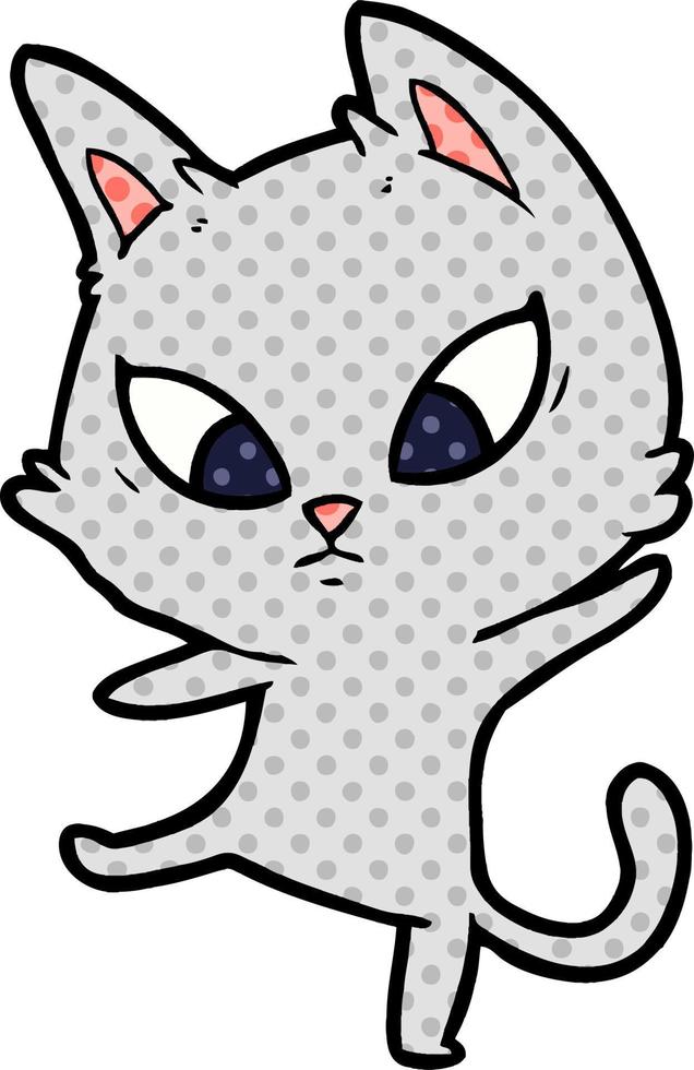 confused cartoon cat vector