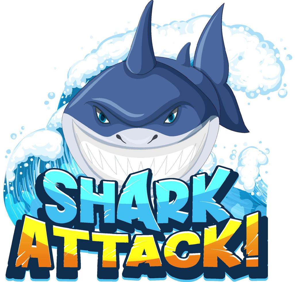 Font design for words shark attack vector